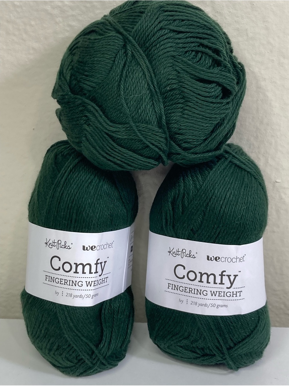 142g: 2 NWT + 42g KnitPicks Comfy Fingering Weight Yarn 75% Puma Cotton 25% Acry